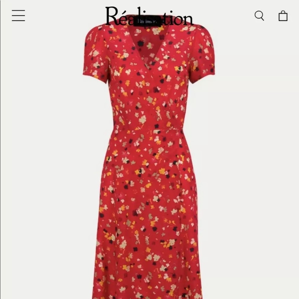 Realisation Par Teale Dress Rouge Fleur Red Floral